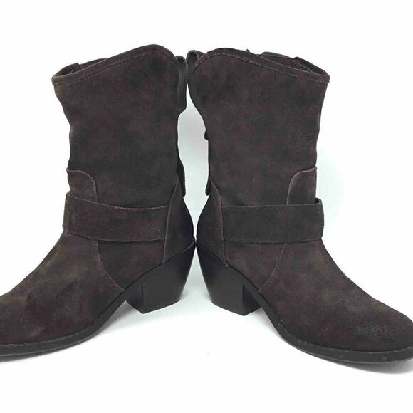 Dolce Vita Riding Boots Brown Leather Buckle Cuban Heel 8 - Picture 3 of 8